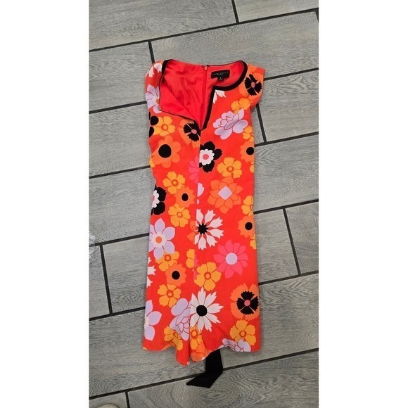Victoria Beckham for Target Orange Floral Sleeveless Mini Shortall  S - Picture 6 of 6